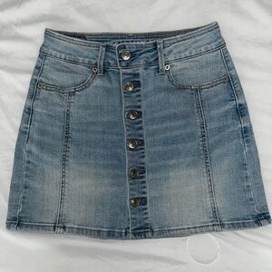 American Eagle high waisted denim button up skirt